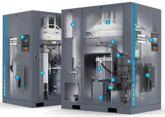 GA 75L VSD+ Atlas Screw Air Compressor 75kw น้ํามันฉีด