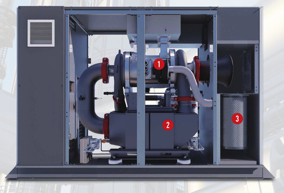 เครื่องดัดอากาศแบบหมุน Atlas Screw ที่ฉีดน้ํามันด้วยเทคโนโลยีหักแม่เหล็ก