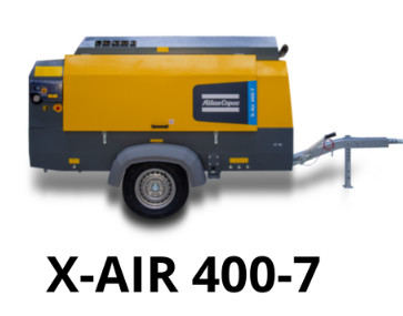 12 M3/min FAD พกพาเครื่องบด X-AIR 400-7 ด้วยแหล่งพลังงานไฟฟ้าและประสิทธิภาพ 7 Bar