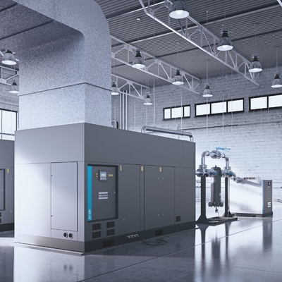 ZH ZH+ ซีรี่ย์ ไม่ใช้น้ํามัน Atlas Screw Air Compressor วัสดุเหล็กอัลลูมิเนียม